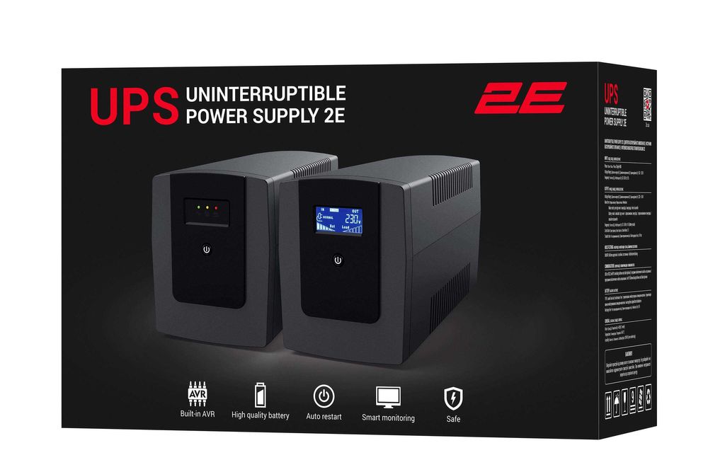 Джерело безперебійного живлення 2EDD650 650VA/360W, LCD, USB, 2XSCHUKO
