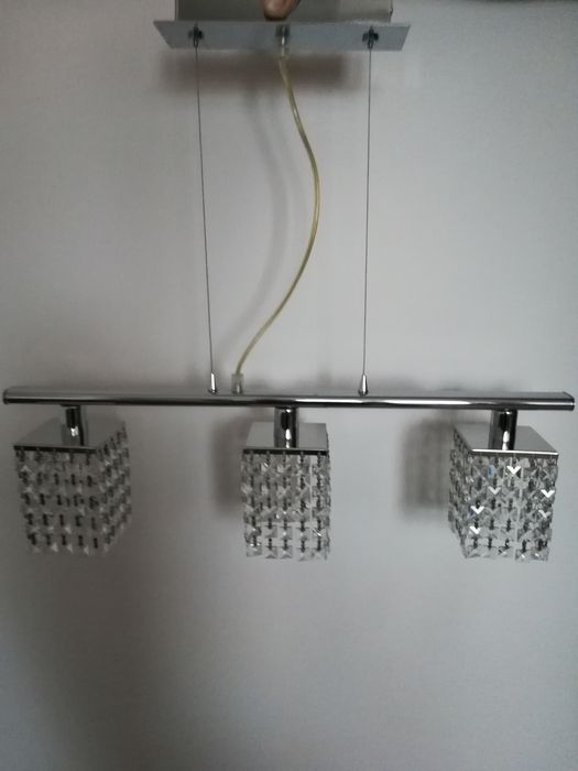 Lampa podłogowa i sufitowa- KOMPLET, Led, kryształy Glamour