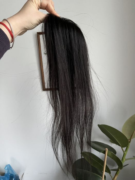 Topper czarny nasadka na włosy naturalne