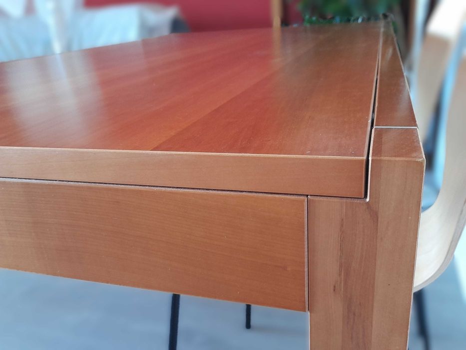 Mesa extensível para jantar ou reuniões, 1,60 × 0,90 m (fechada) e 2,60 × 0,90 m (aberta)