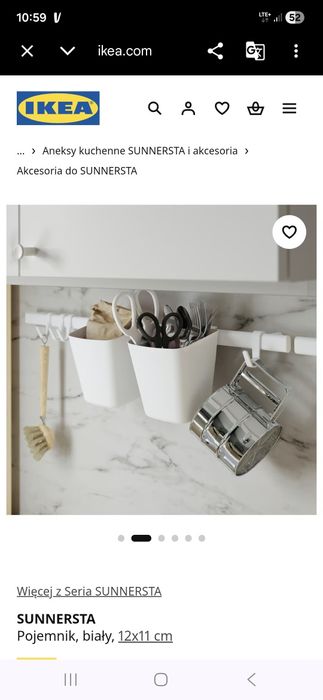 Ikea Sunnersta szyna + 3 pojemniki