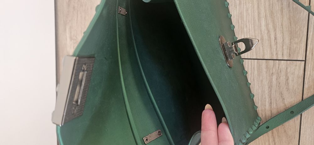 Jesienna zielona torebka napy