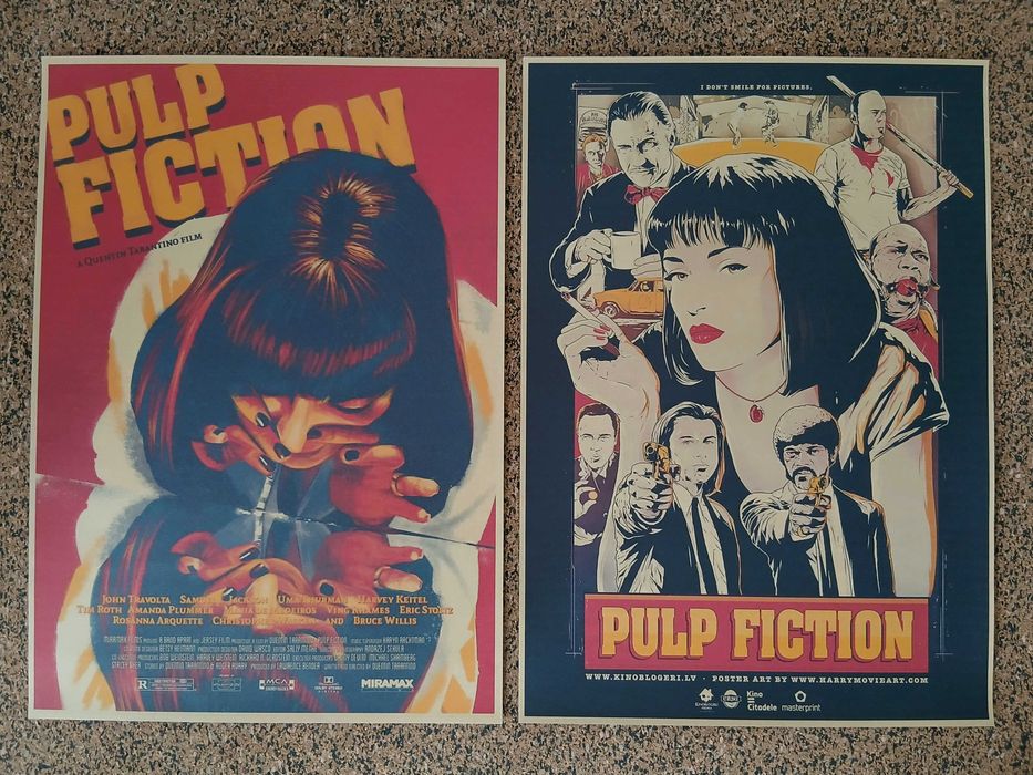 Lote de 8 Posters - PULP FICTION (papel kraft, formato A3)