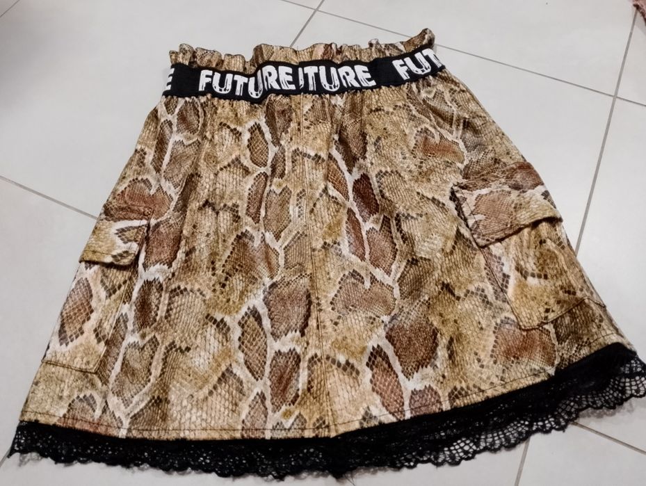 Spódnica skórzana w panterkę