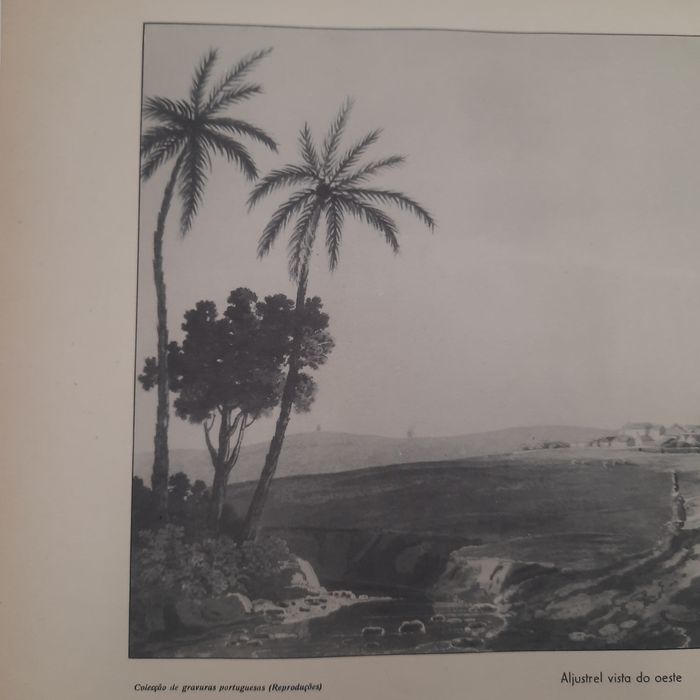 Gravura de Aljustrel em moldura dourada
