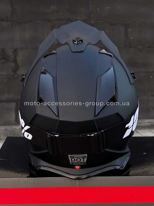 Кросовий шолом чорний матовий мотошолом мото шлем кроссовый ендуро