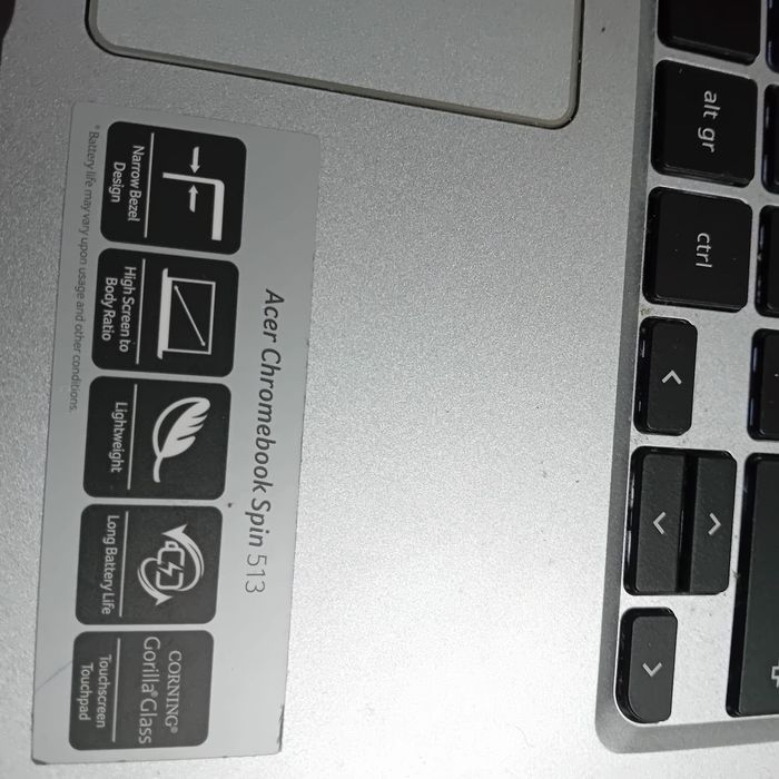 Pc portátil chromebook spin 513 4gb de ram e 64gb de armazenamento