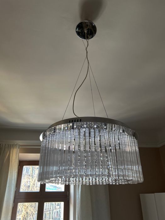 Krysztalowy zyrandol w stylu art deco/retro Stan bardzo dobry