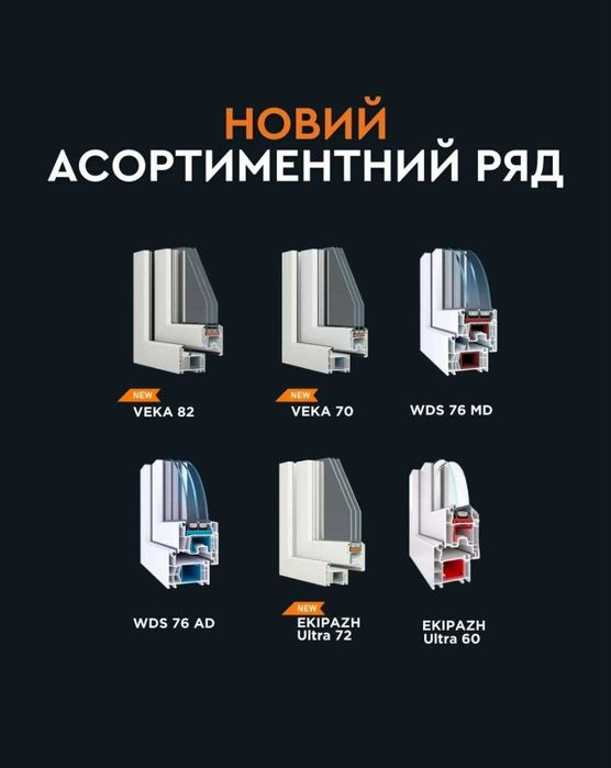 EKIPAZH, 72, VEKA, WDS, Вікна за 4 ДНІ, Металопластикові вікна  Винос балконів Гарантія