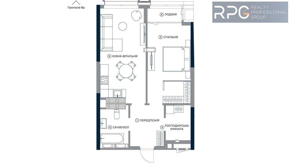 1-room apartment apartment by the address st. Bulvar Druzhby Narodov (area 54,6 m²) - Atlanta.ua - photo 2