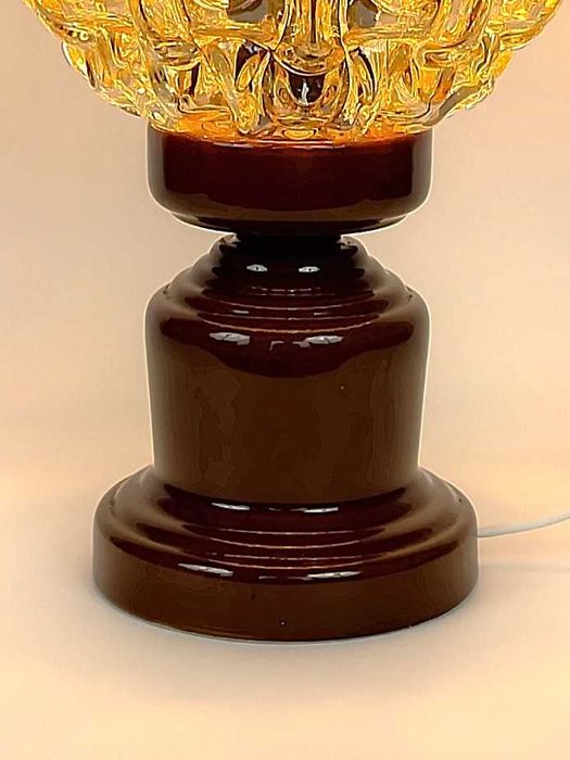 Lampa stołowa porcelanowa PRL retro vintage midcentury space age