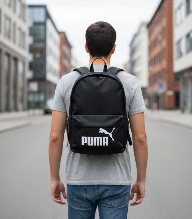 Мужской спортивный рюкзак Puma - чёрный, универсальный, прочный