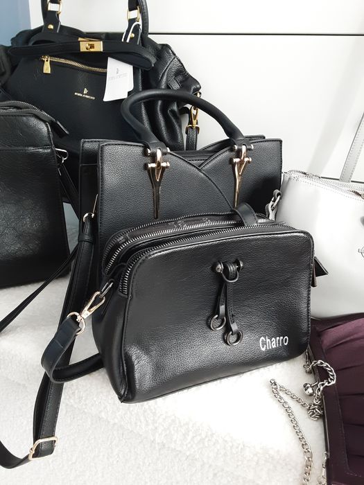 Torebka Italia Charro NOWA Listonoszka Czarna Extra 3 komory A5