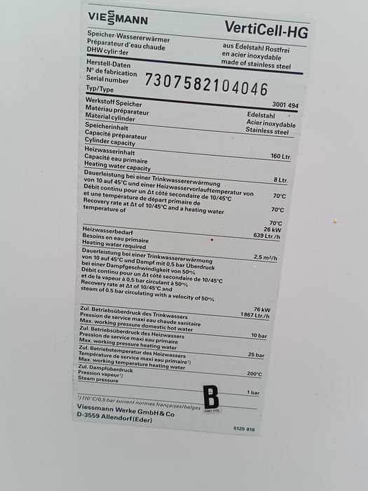 Bojler 160L  Viessmann ze stali nierdzewne INNE