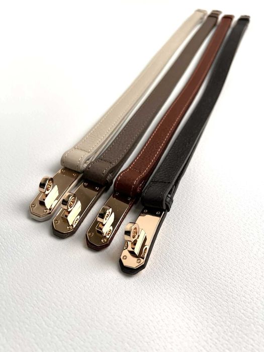 HERO pasek regulowany rozsuwany czarny brąz beż vera pelle skóra