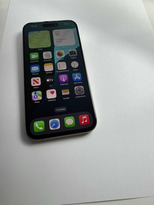 iPhone 15 Pro, 128 GB, Natural Titanium, kondycja 100%