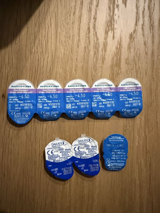 Soczewki jednodniowe -4.5 i okyn do soczewek