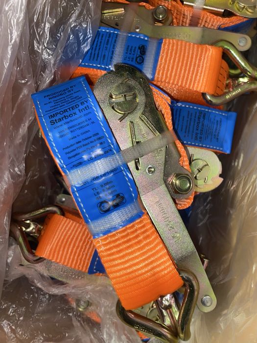 Нові стяжні ремні з трещіткою 9 метрів, Ремни, Ремні кріплення вантажу