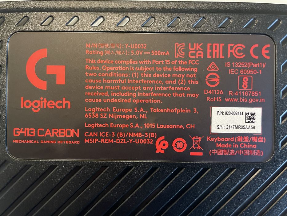 Logitech G413 Keyboard64283912133250121