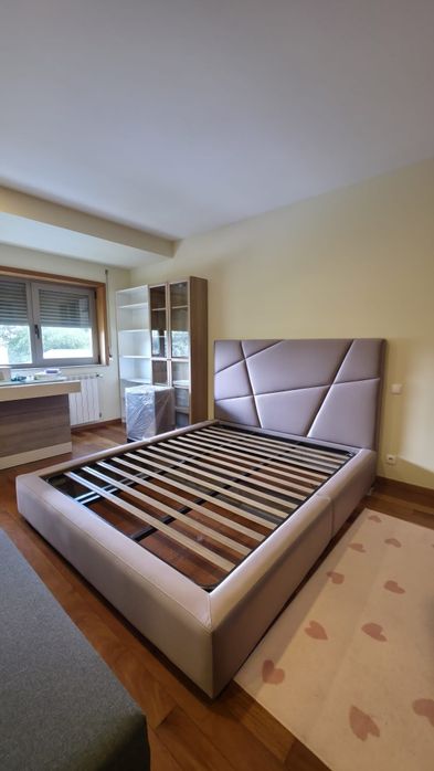 Cama Casal Estofada+Cabeceira