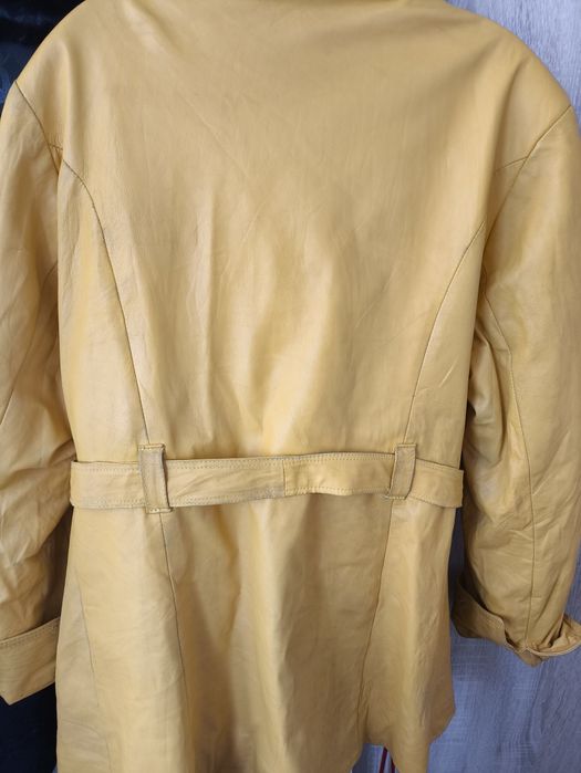 Шкіряний плащ vera pelle італія тренч