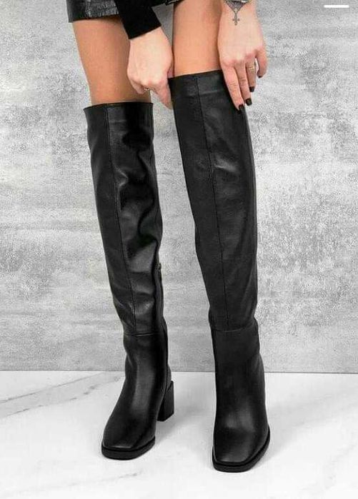 Ботфорти  (натуральна шкіра/ Італія). Нові!