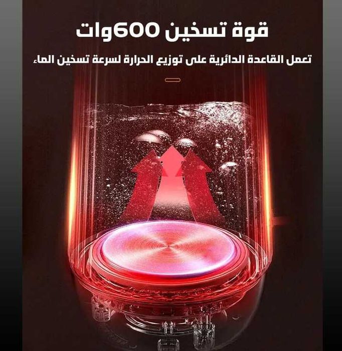 Електричний дорожній чайник 0.5л Чорний