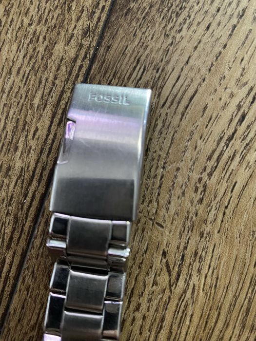 Fossil damski zegarek stan bdb na bransolecie srebrnej cekiny
