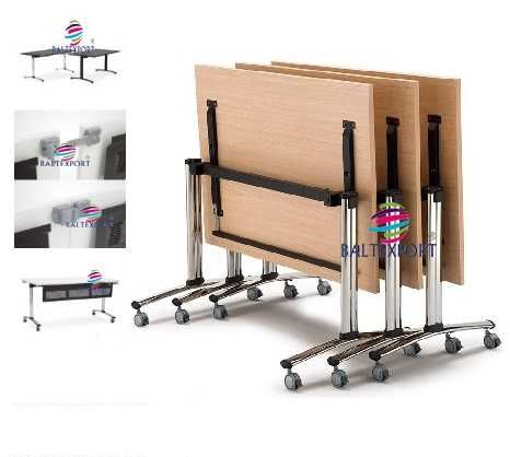 Mesa Dominno Solução Prática Elegante Tampo Rebativel c/Rodas /Pateres