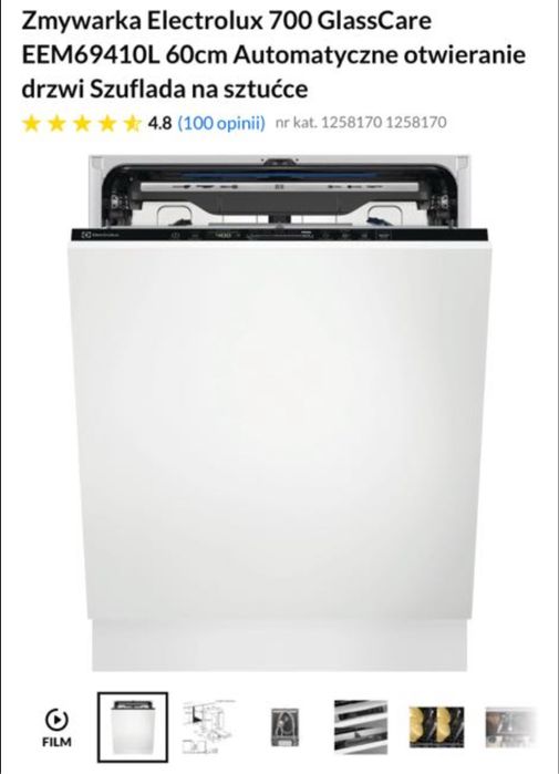 Zmywarka do zabudowy 60cm, Elektrolux 700 GlassCare EEM69410L