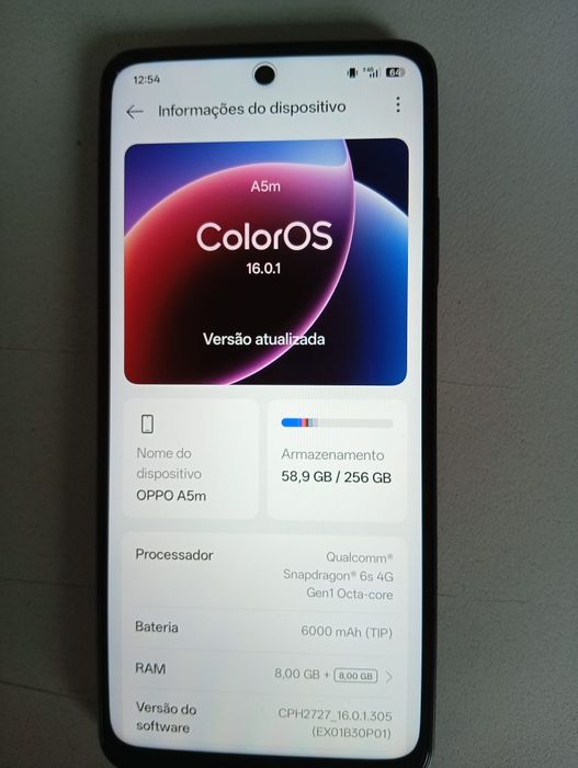 OPPO A5M 256Gb preto