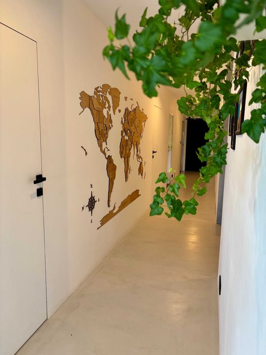 Mapa Świata 3D z Drewna 210x126cm - Podróże na Twojej Ścianie!