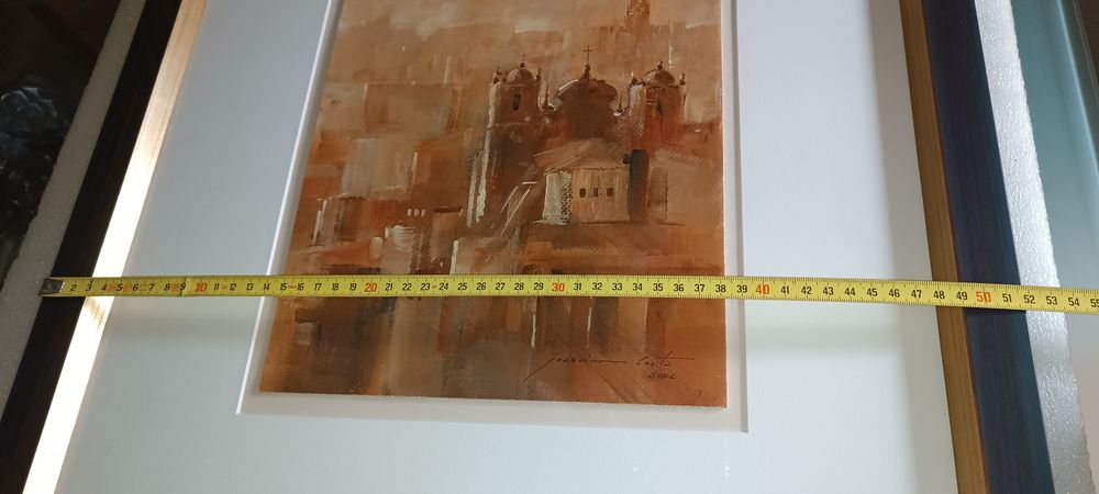 Quadro com pintura original da cidade do Porto de Joaquim Costa
