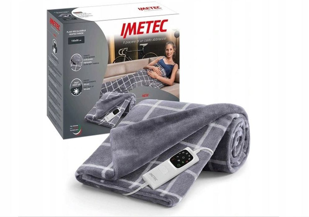 Koc Imetec poliester 95 cm x 150 cm szary