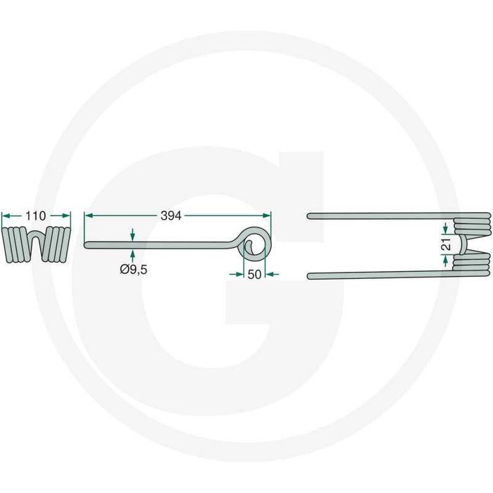 Palec Sprężyna Przetrząsarko Zgrabiarki KUHN GF 5000, GF 6000, GF 7000