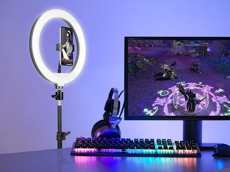 NOWE LAMPA Pierścieniowa LED Selfie RING Tiktok Pilot BLUETOOTH Statyw