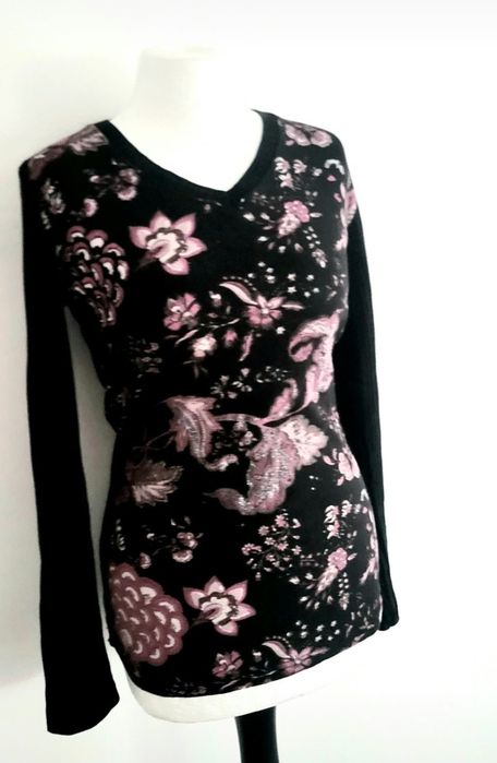 OKAZJA Desigual bluzka damska bluza bluzeczka różowe kwiaty  m 38 l 40