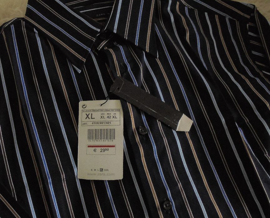 Koszula męska marki Zara XL granat paski