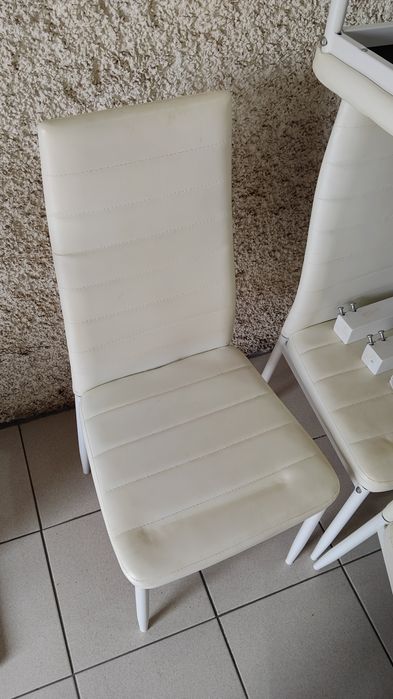 Mesa vidro extensível + 6 cadeiras