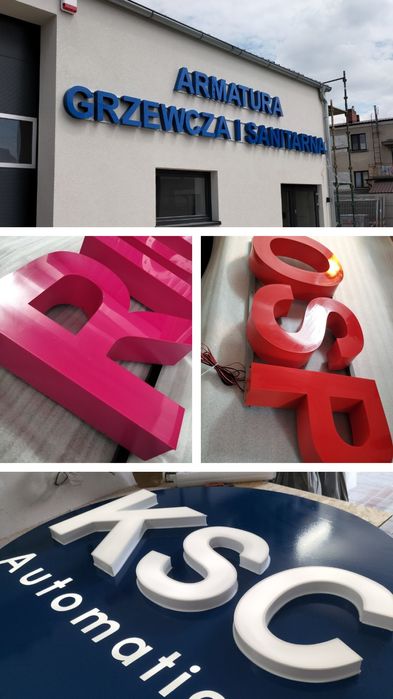 Litery LED podświetlane reklama 3D