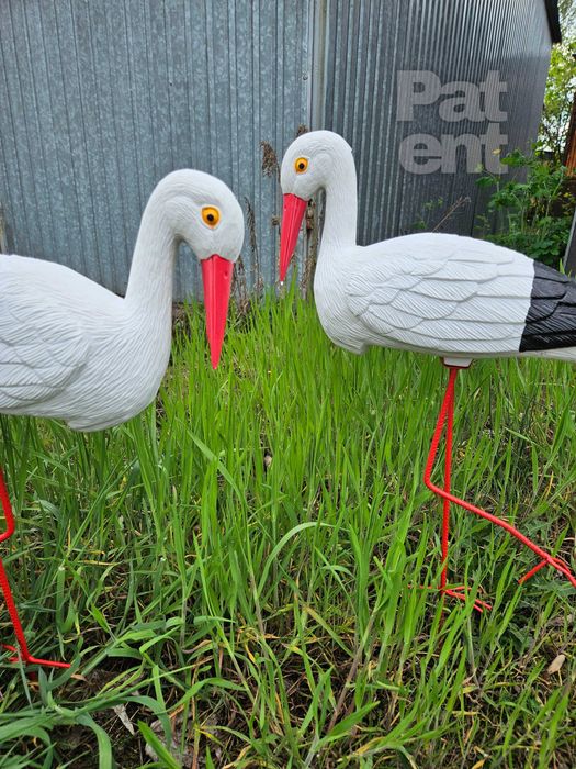 Figurki bocian bociek do ogrodu dekoracja działka ozdoba 2 szt.
