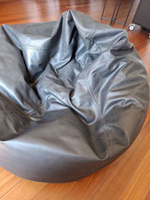 Puff de descanso em pele genuína 90cm diâmetro