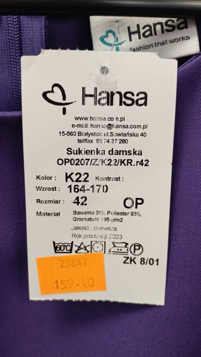 Ubranie damskie sukienka