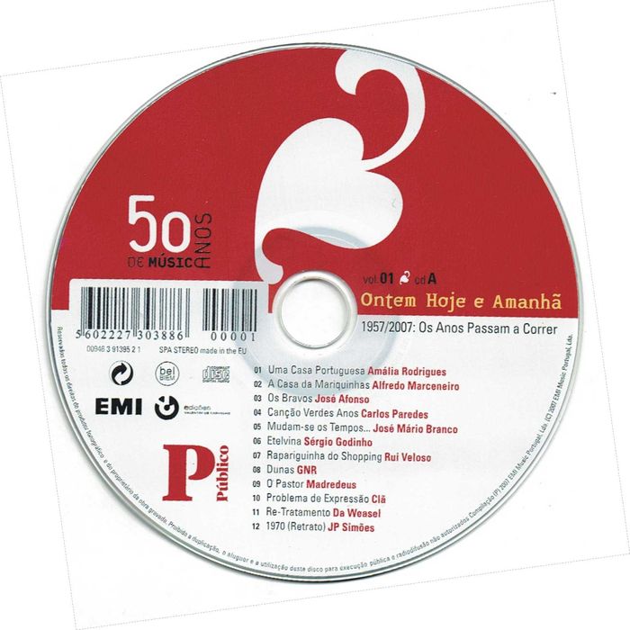 O Melhor Da Música Portuguesa - Vol. 01 - Ontem Hoje E Amanhã - 2007