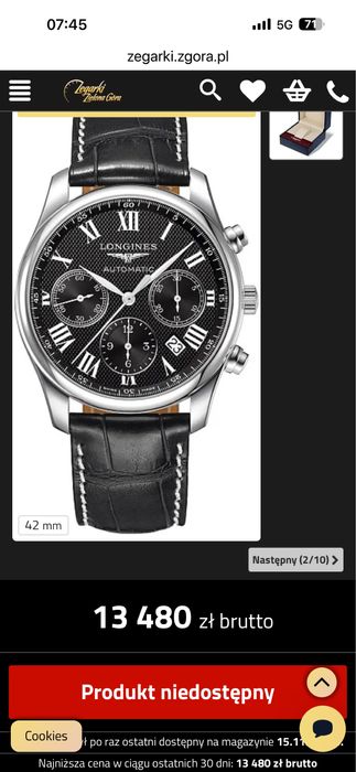 Zegarek Longines MASTER COLLECTION 44 mm automat