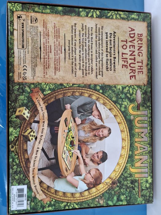 Jumanji: Jogo de Tabuleiro Aventuras para famílias crianças +8 anos