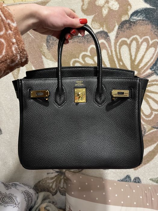 Сумка в стиле  Hermes Birkin натуральная кожа