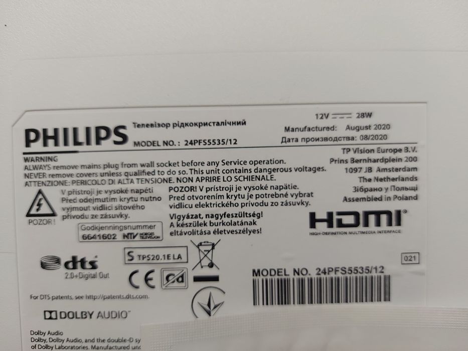 Tv philips Branca  para peças