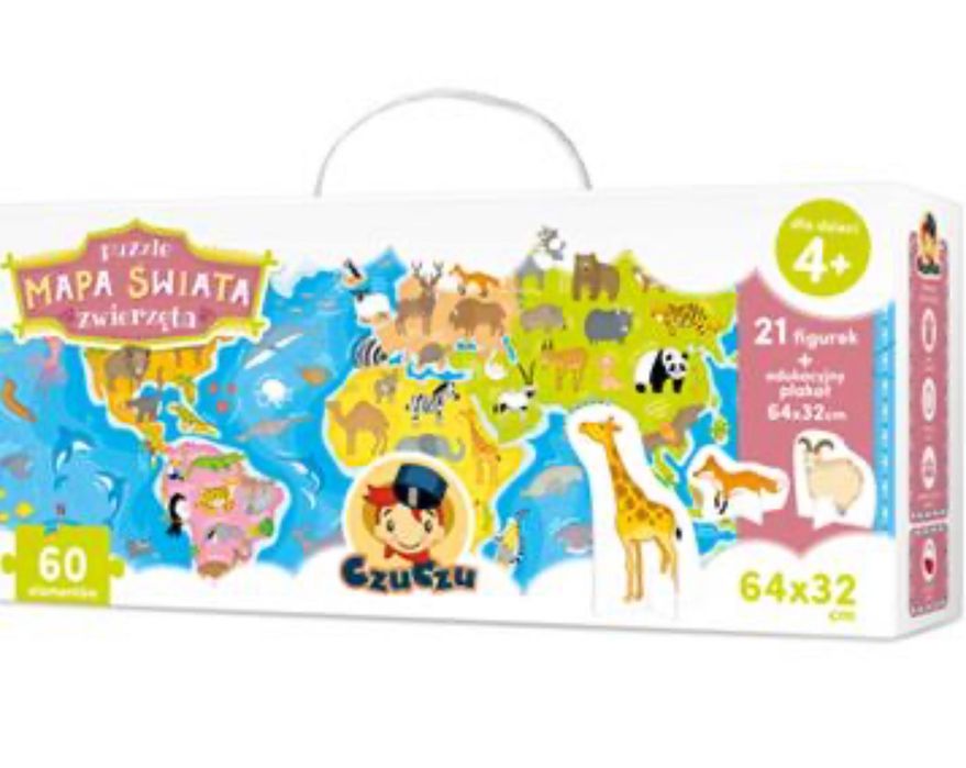 Czuczu puzzle mapa ŚWIATA ZWIERZĘTA