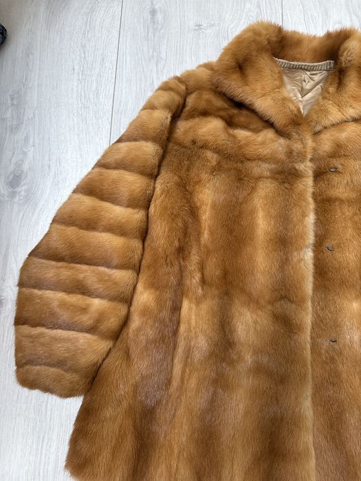 Futro naturalne z lisa plaszcz kożuch rudy lis